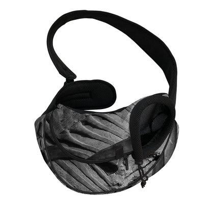 Monochrome Dinosaur Fossil Print Pet Sling Carrier