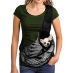 Monochrome Dinosaur Fossil Print Pet Sling Carrier