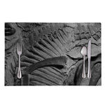 Monochrome Dinosaur Fossil Print Placemat