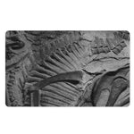 Monochrome Dinosaur Fossil Print Polyester Doormat
