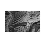 Monochrome Dinosaur Fossil Print Polyester Flag