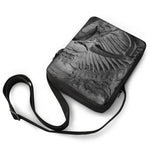 Monochrome Dinosaur Fossil Print Rectangular Crossbody Bag