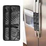 Monochrome Dinosaur Fossil Print Refrigerator Handle Covers