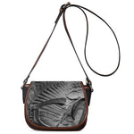 Monochrome Dinosaur Fossil Print Saddle Bag