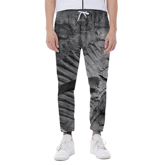 Monochrome Dinosaur Fossil Print Scuba Joggers