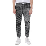 Monochrome Dinosaur Fossil Print Scuba Joggers