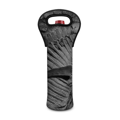 Monochrome Dinosaur Fossil Print Single Neoprene Wine Tote