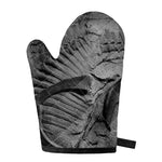 Monochrome Dinosaur Fossil Print Single Oven Mitt