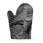 Monochrome Dinosaur Fossil Print Single Oven Mitt