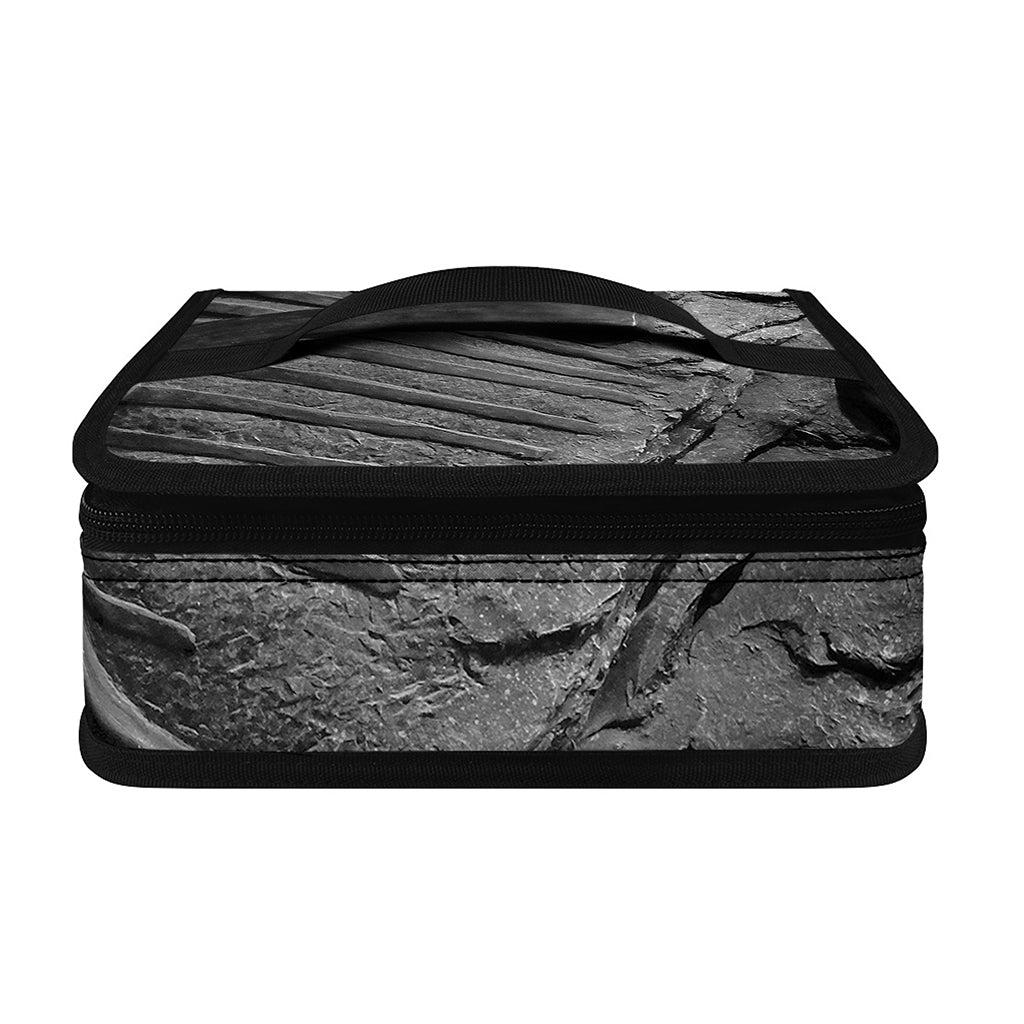 Monochrome Dinosaur Fossil Print Small Lunch Bag