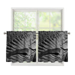 Monochrome Dinosaur Fossil Print Tier Curtains