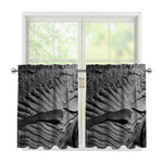 Monochrome Dinosaur Fossil Print Tier Curtains