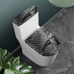 Monochrome Dinosaur Fossil Print Toilet Lid And Tank Cover Set