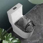 Monochrome Dinosaur Fossil Print Toilet Lid Cover