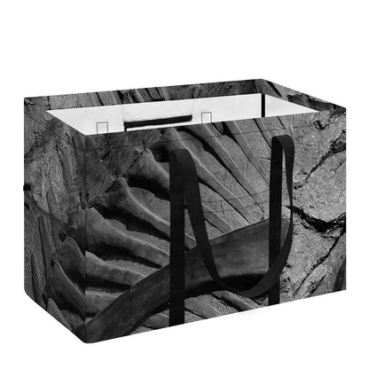 Monochrome Dinosaur Fossil Print Utility Tote Bag
