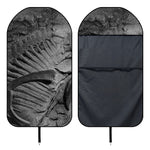 Monochrome Dinosaur Fossil Print Waterproof Car Seat Cover