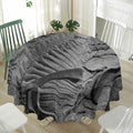Monochrome Dinosaur Fossil Print Waterproof Round Tablecloth