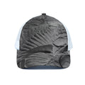 Monochrome Dinosaur Fossil Print White Mesh Trucker Hat