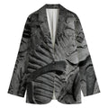 Monochrome Dinosaur Fossil Print Women's Blazer