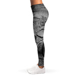 Monochrome Dinosaur Fossil Print Women's Leggings