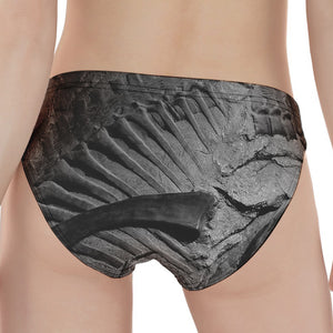 Monochrome Dinosaur Fossil Print Women's Panties