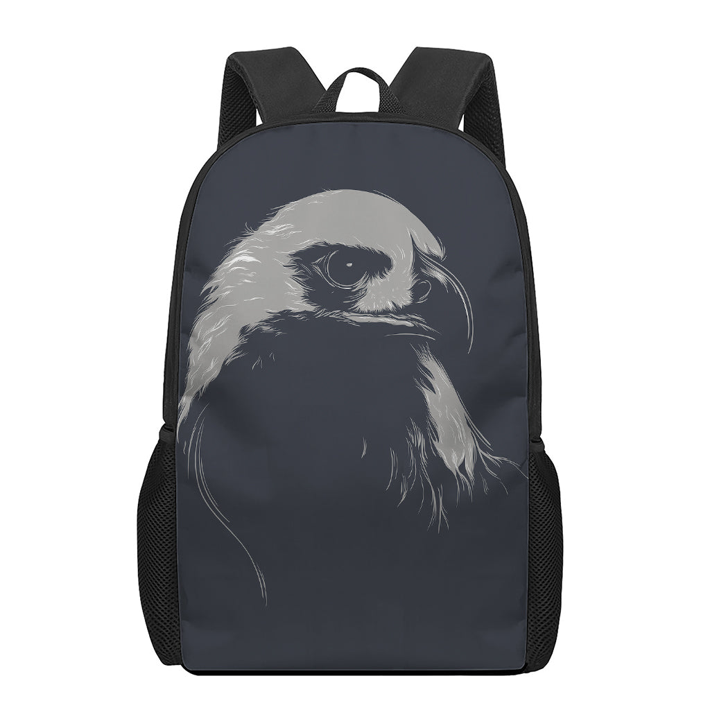 Monochrome Eagle Print 17 Inch Backpack