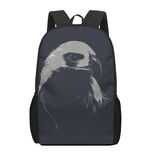 Monochrome Eagle Print 17 Inch Backpack