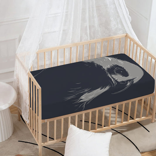 Monochrome Eagle Print Baby Crib Sheet