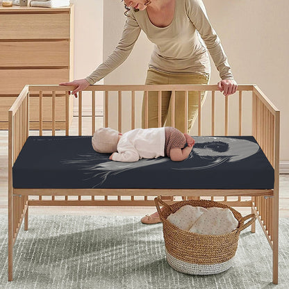 Monochrome Eagle Print Baby Crib Sheet
