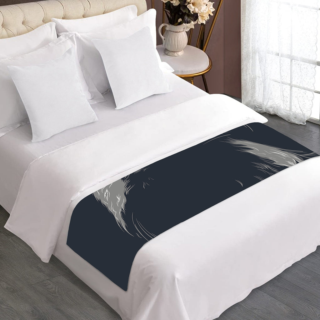 Monochrome Eagle Print Bed Runner