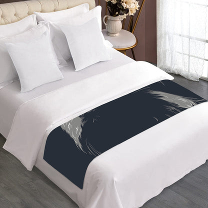Monochrome Eagle Print Bed Runner