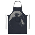 Monochrome Eagle Print Bib Apron With Pocket