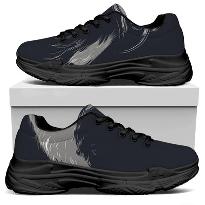 Monochrome Eagle Print Black Chunky Shoes