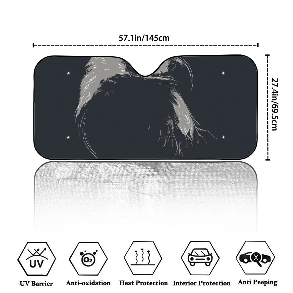 Monochrome Eagle Print Car Windshield Sun Shade