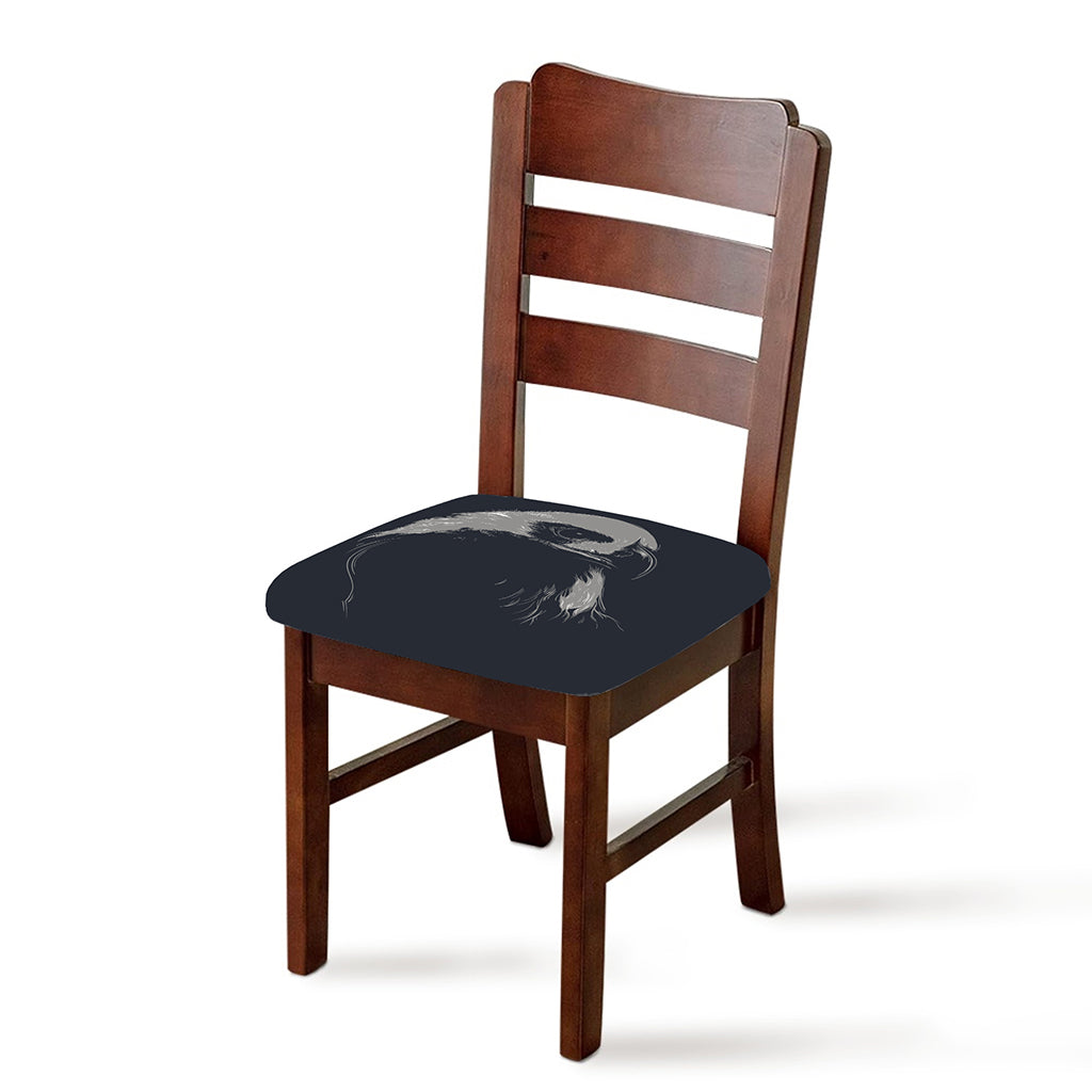 Monochrome Eagle Print Chair Cushion Cover