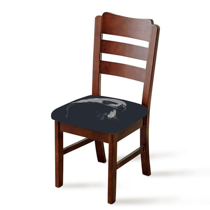 Monochrome Eagle Print Chair Cushion Cover
