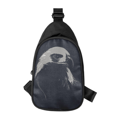 Monochrome Eagle Print Chest Bag