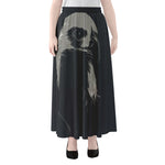 Monochrome Eagle Print Chiffon Maxi Skirt