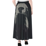 Monochrome Eagle Print Chiffon Maxi Skirt
