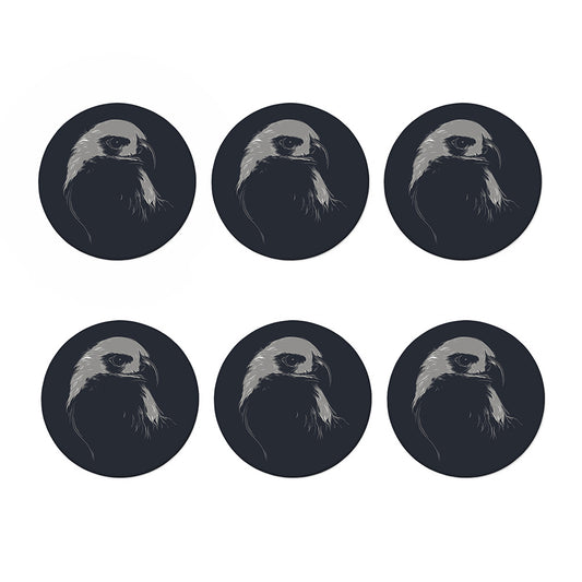 Monochrome Eagle Print Coaster Set