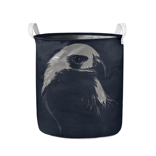 Monochrome Eagle Print Collapsible Laundry Basket