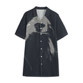 Monochrome Eagle Print Cotton Hawaiian Shirt