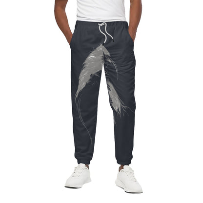 Monochrome Eagle Print Cotton Pants