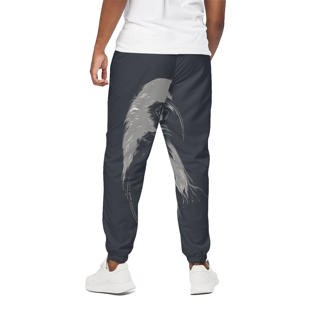 Monochrome Eagle Print Cotton Pants