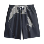 Monochrome Eagle Print Cotton Shorts