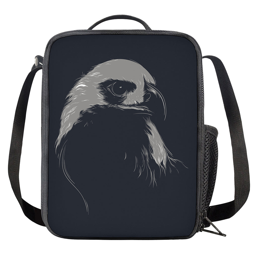 Monochrome Eagle Print Crossbody Lunch Bag