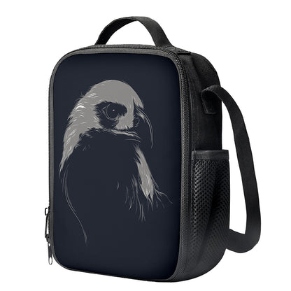 Monochrome Eagle Print Crossbody Lunch Bag
