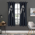 Monochrome Eagle Print Grommet Curtain Panels