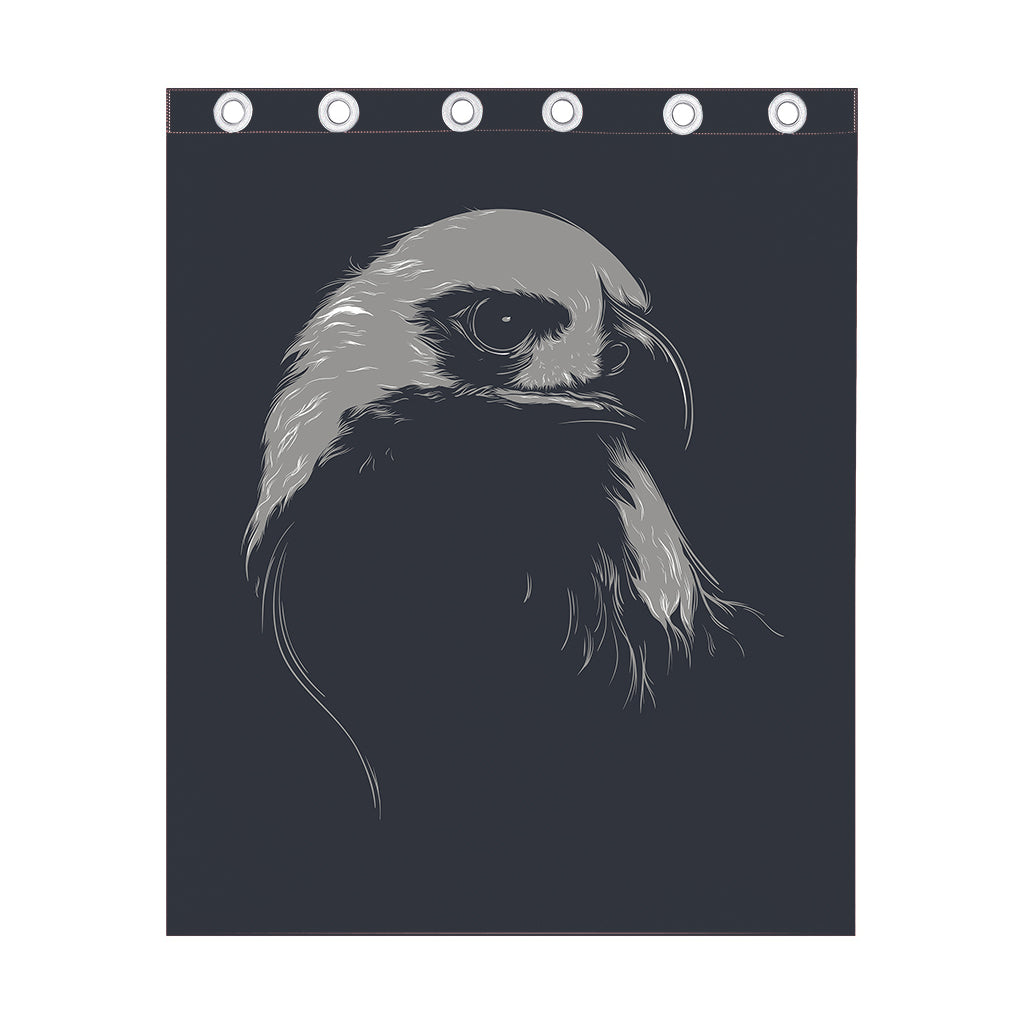 Monochrome Eagle Print Curtain