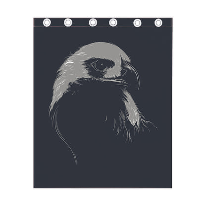 Monochrome Eagle Print Curtain